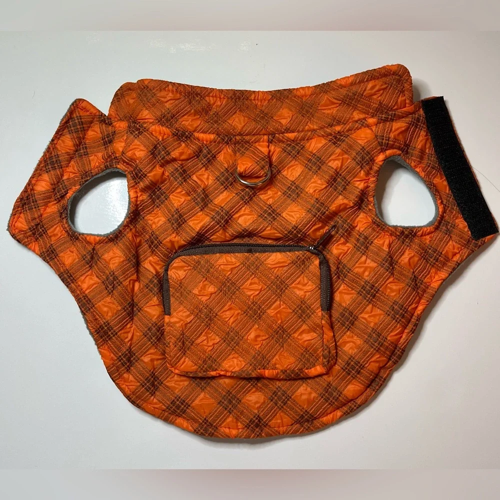 Orange Quilted Dog Jacket / Vest – Size XS